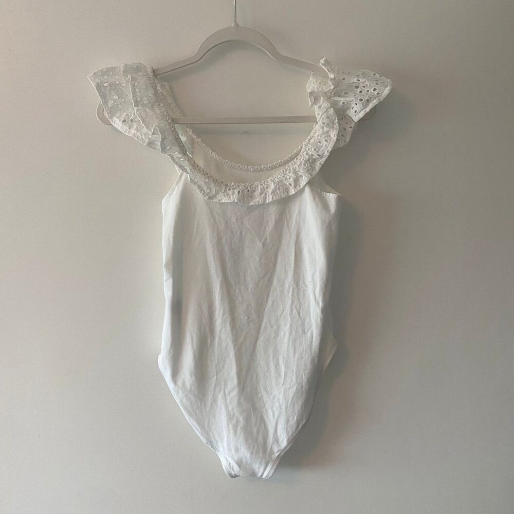 White Frill Neck Singlet Bodysuit from Miss Selfridge ⚪️🌸